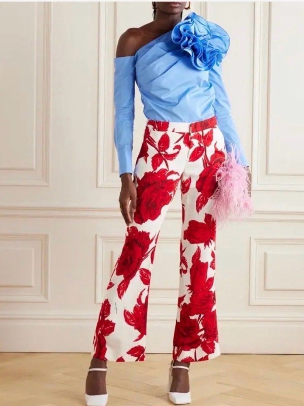 23 NWT 2800.00 BALMAIN 40 FLORAL PANTS